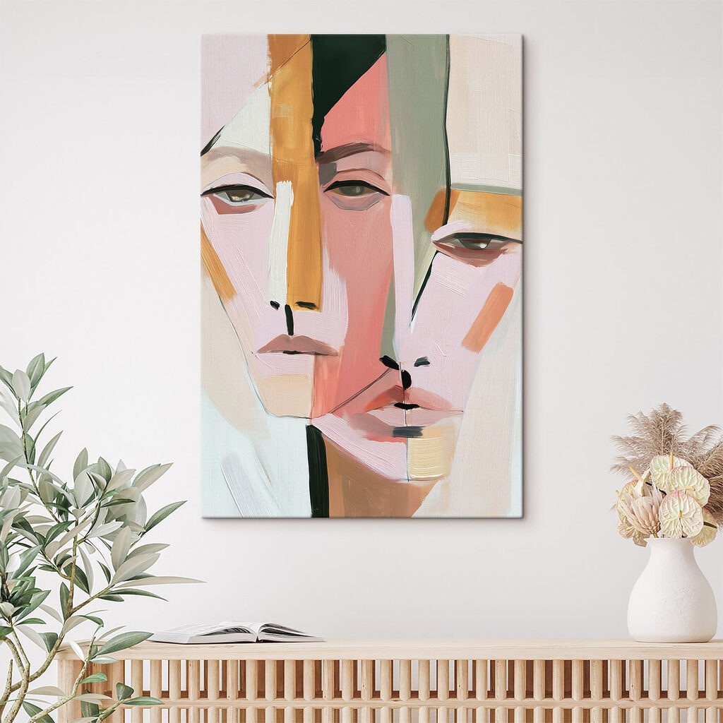 Rosto em tons pastel — interior 3