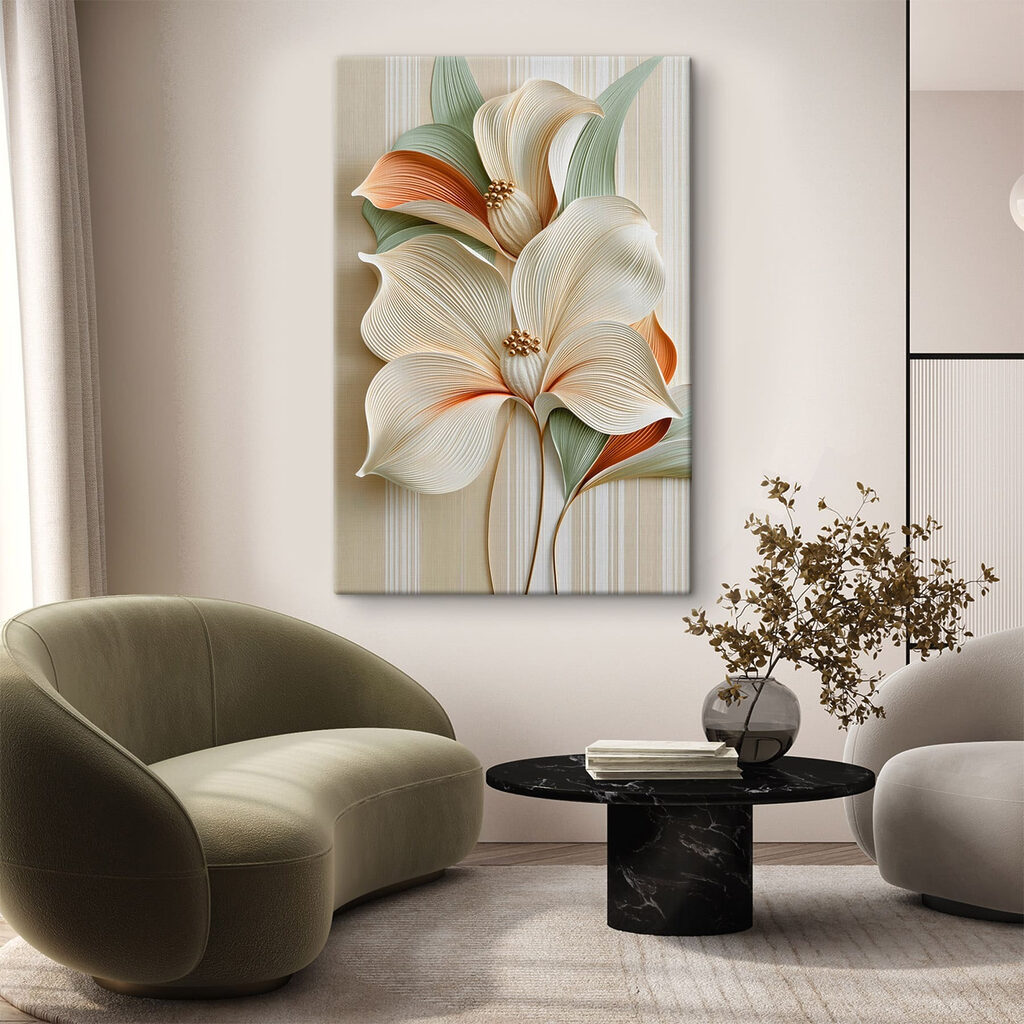 Flores em folhas curvas — interior 2
