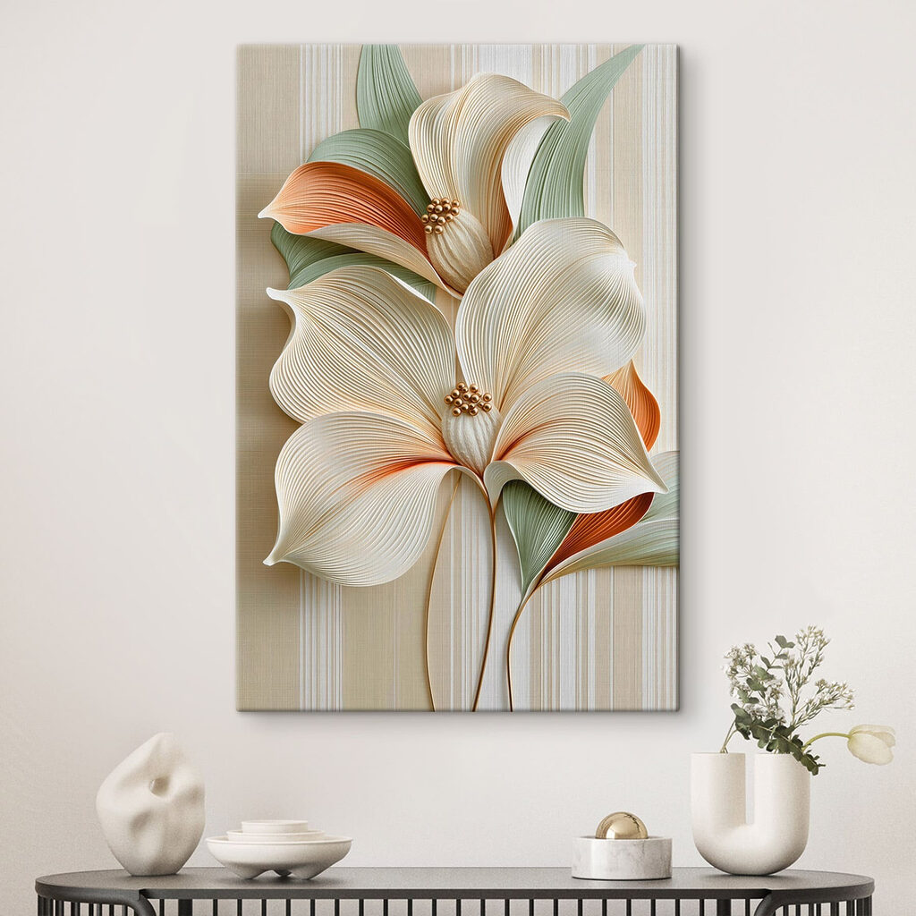 Flores em folhas curvas — interior 3