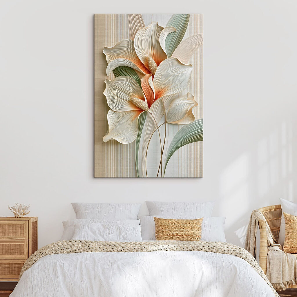 Flores creme sobre verde — interior 2