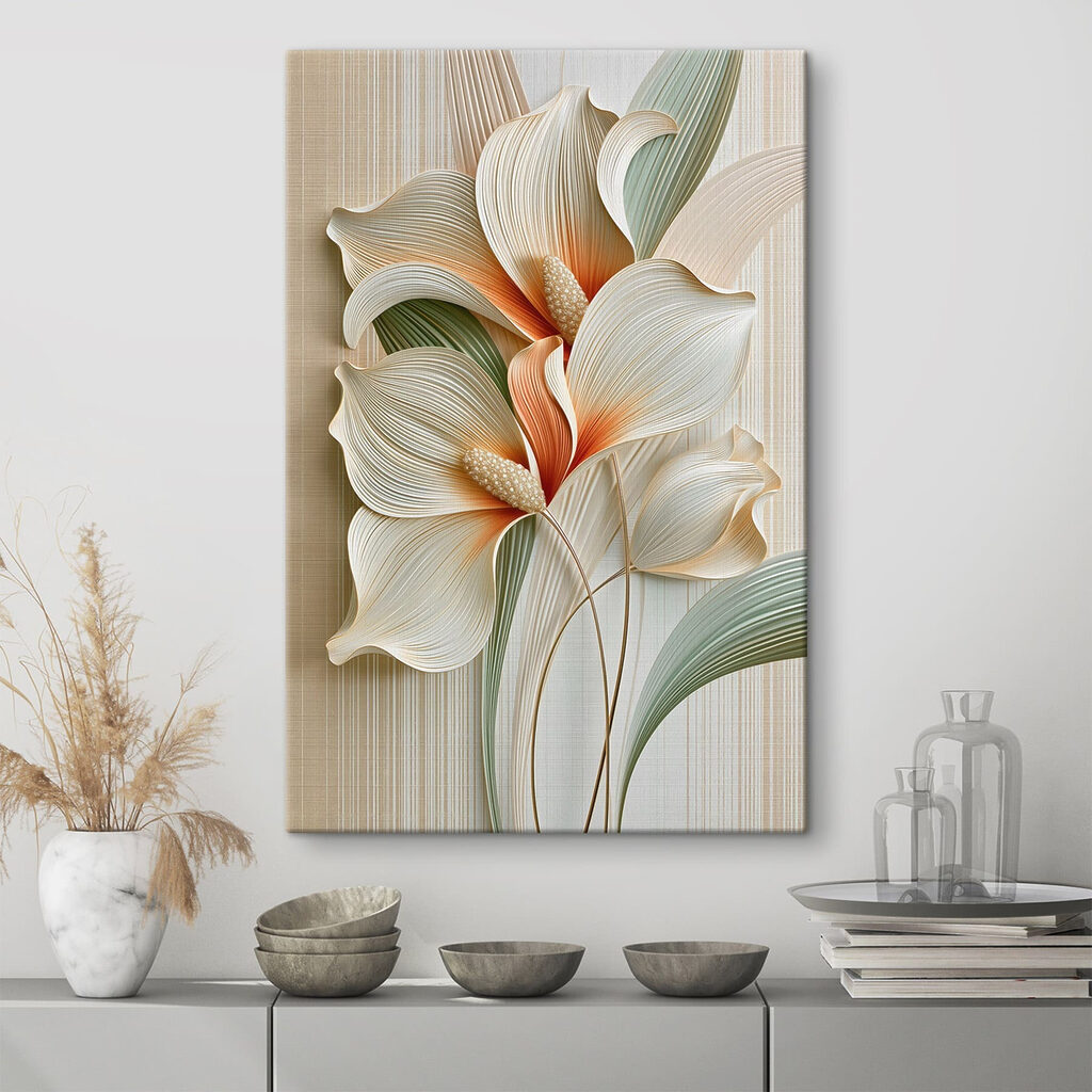 Flores creme sobre verde — interior 3