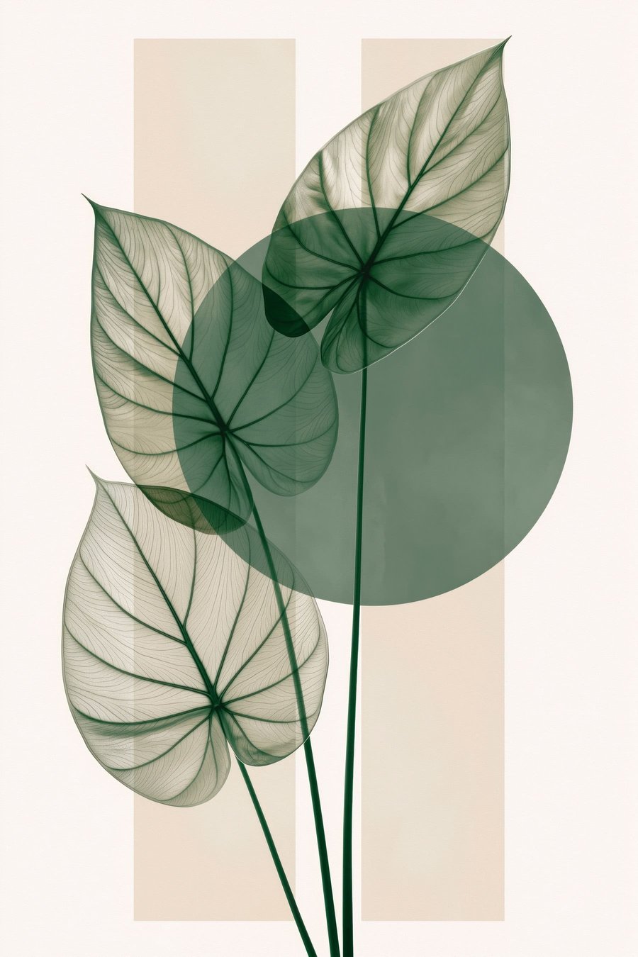 Abstrato com folhas finas — design completo