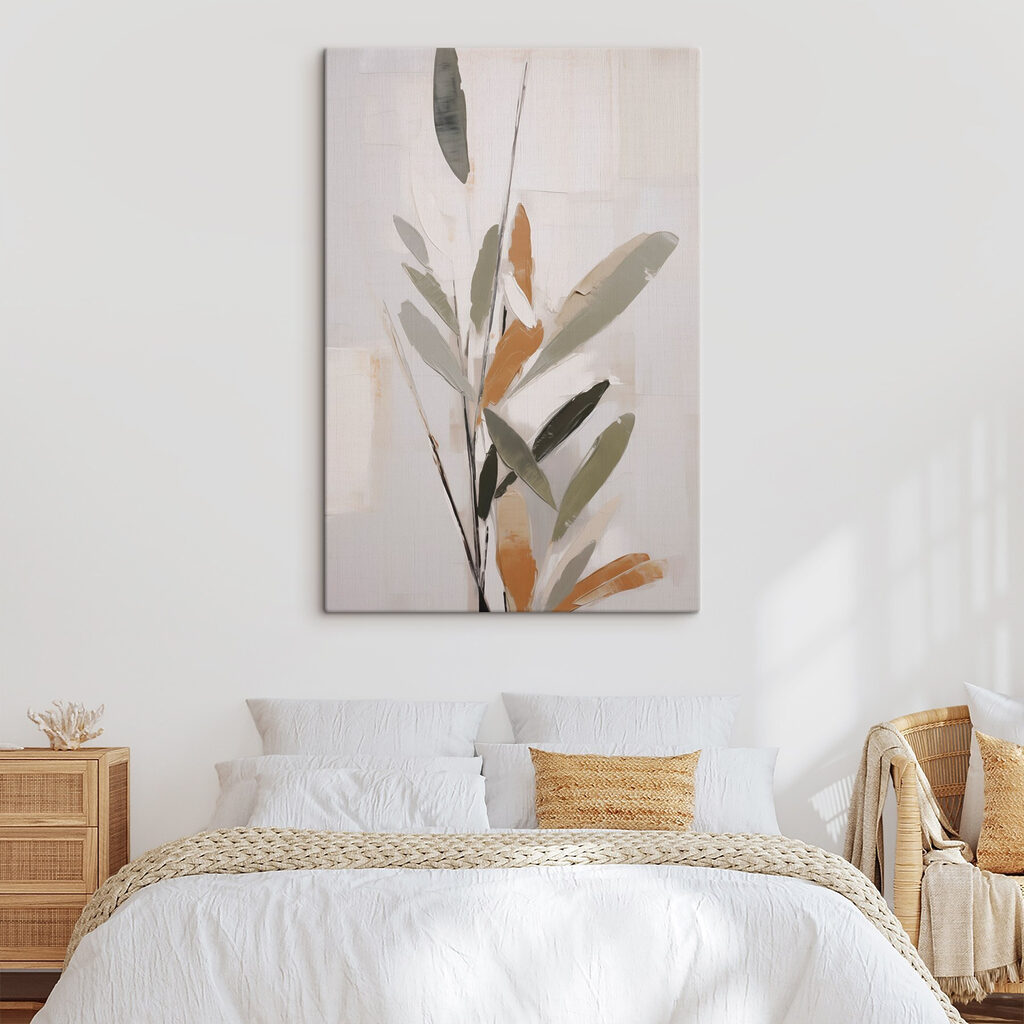 Folhas soltas sobre creme — interior 1