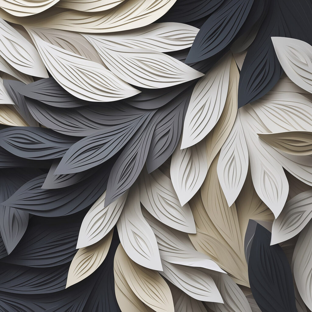 Folhas em arcos sobrepostos — design completo