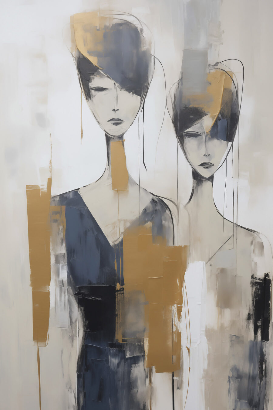 Duas mulheres em pinceladas — design completo