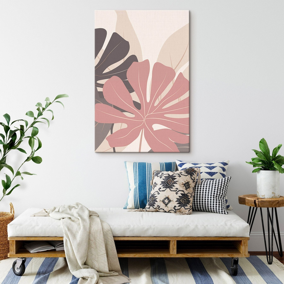 Folhas tropicais rosa-cinzentas — interior 2