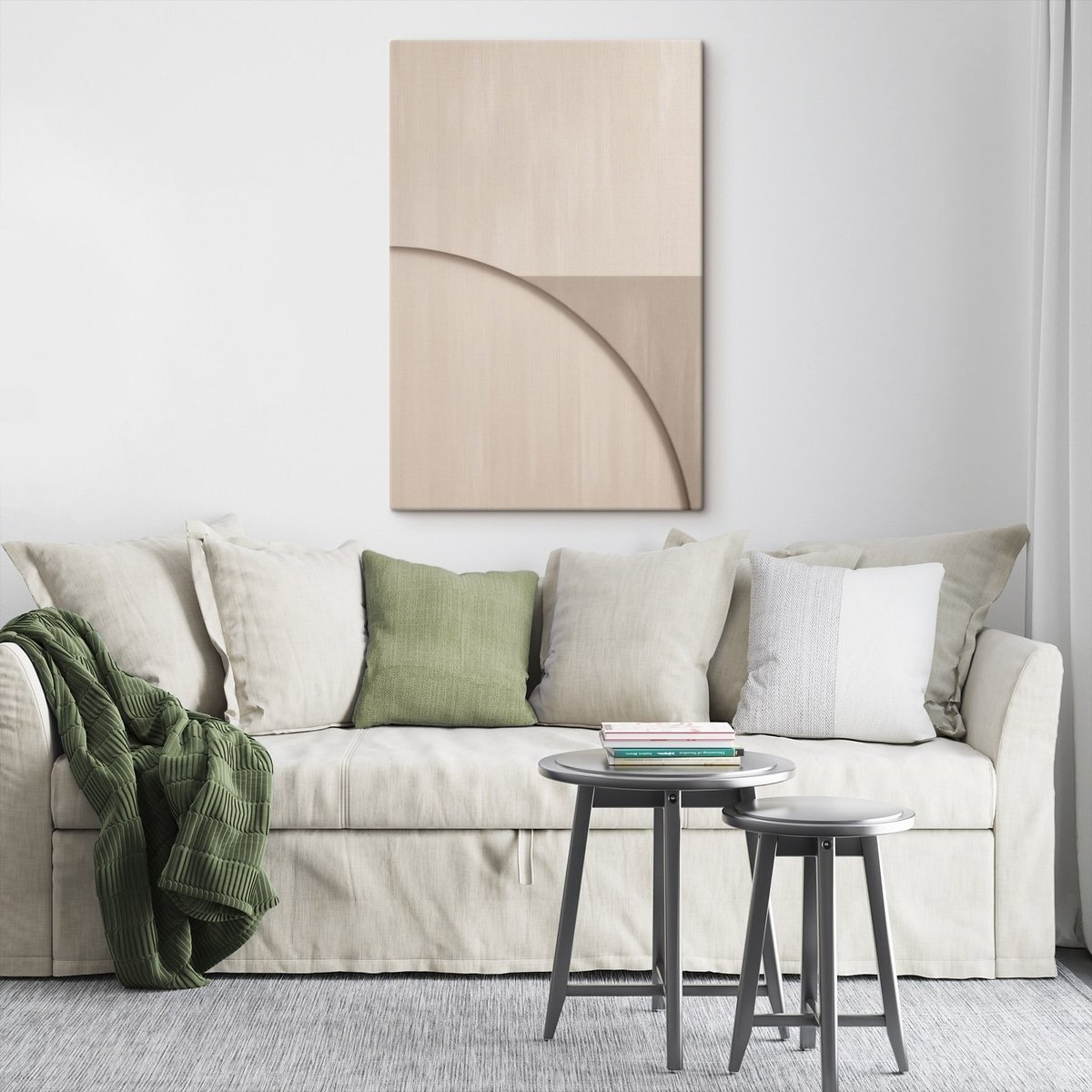 Composição minimalista em bege num interior