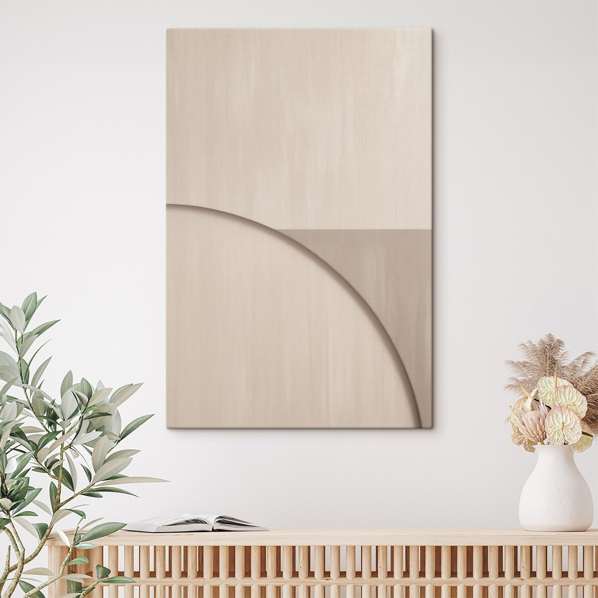 Composição minimalista em bege — interior 2
