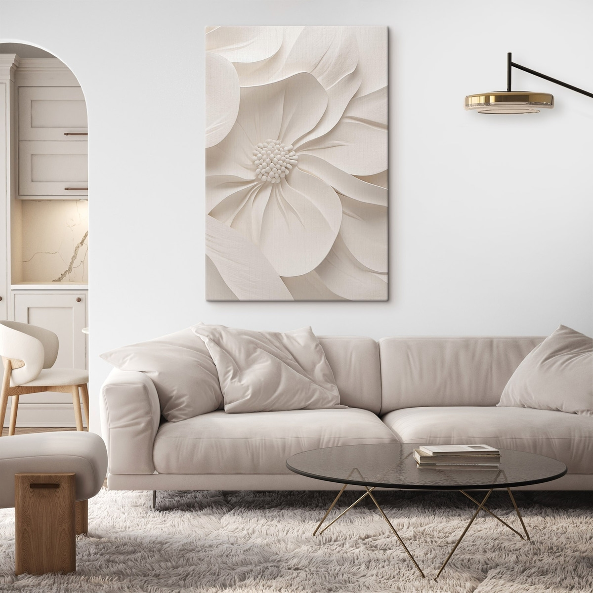 Flor aberta em relevo — interior 2