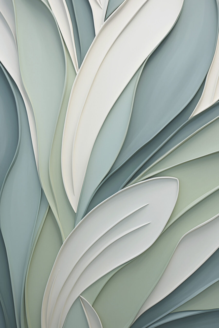 Folhas verde-claras em camadas — design completo