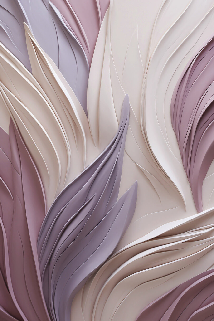 Folhas lilás em ondas — design completo