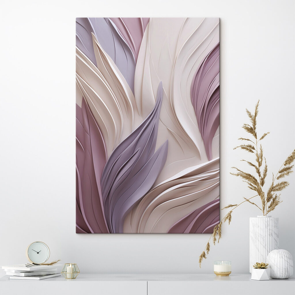 Folhas lilás em ondas — interior 1