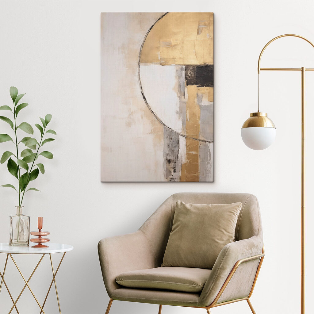 Meio círculo dourado — interior 1