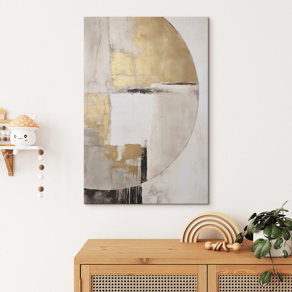 Meio círculo em dourado — interior 1