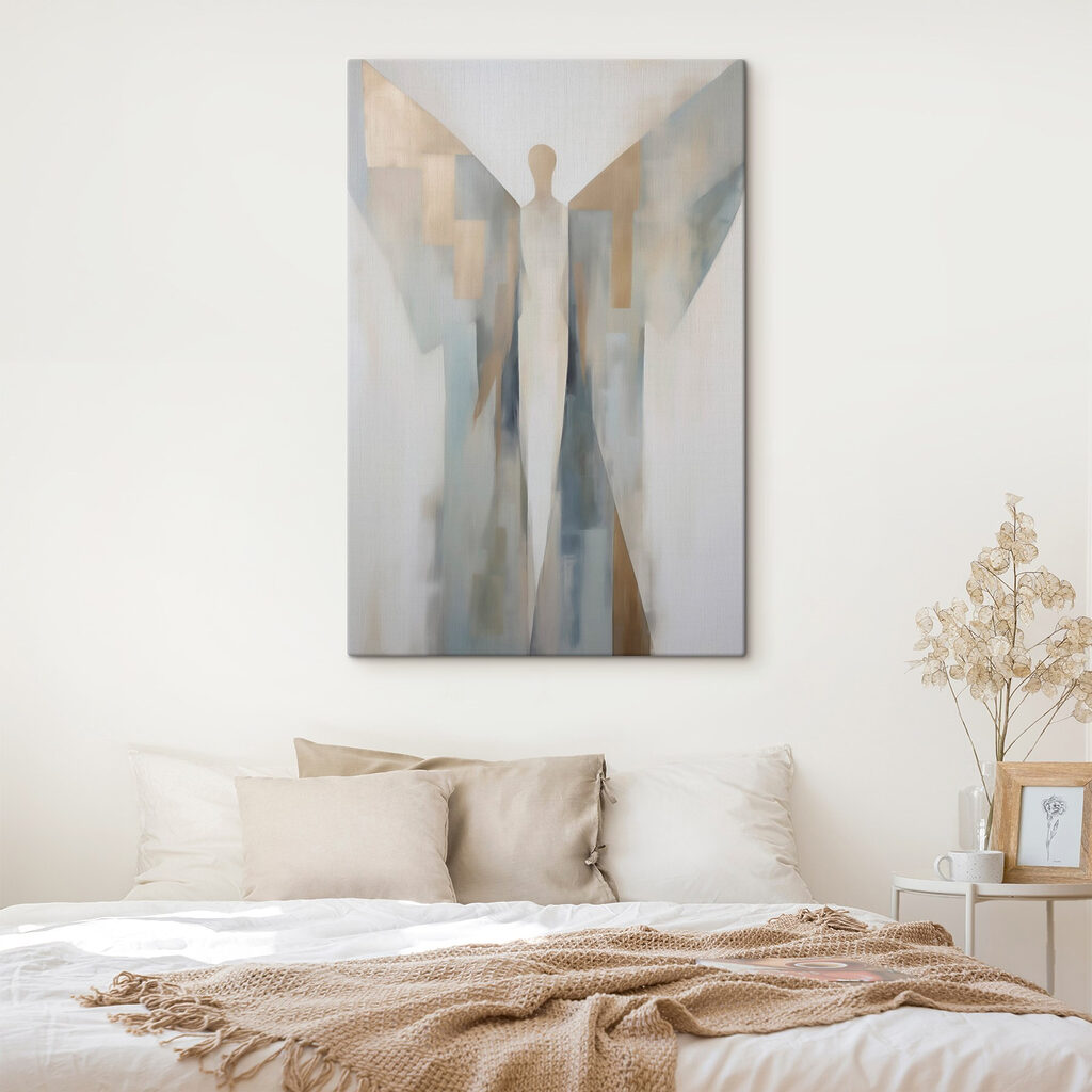Anjo entre faixas claras — interior 2