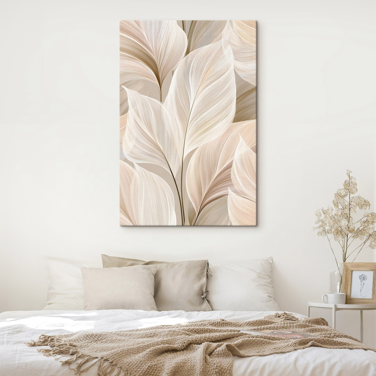 Folhas delicadas em bege — interior 2