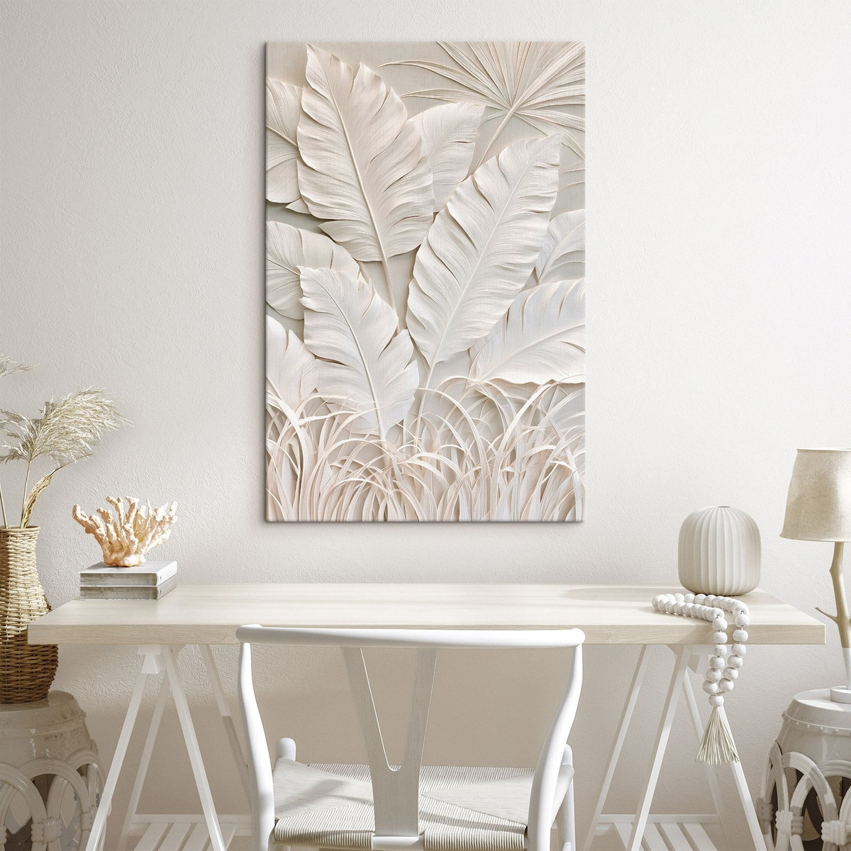 Folhas tropicais em baixo-relevo — interior 2