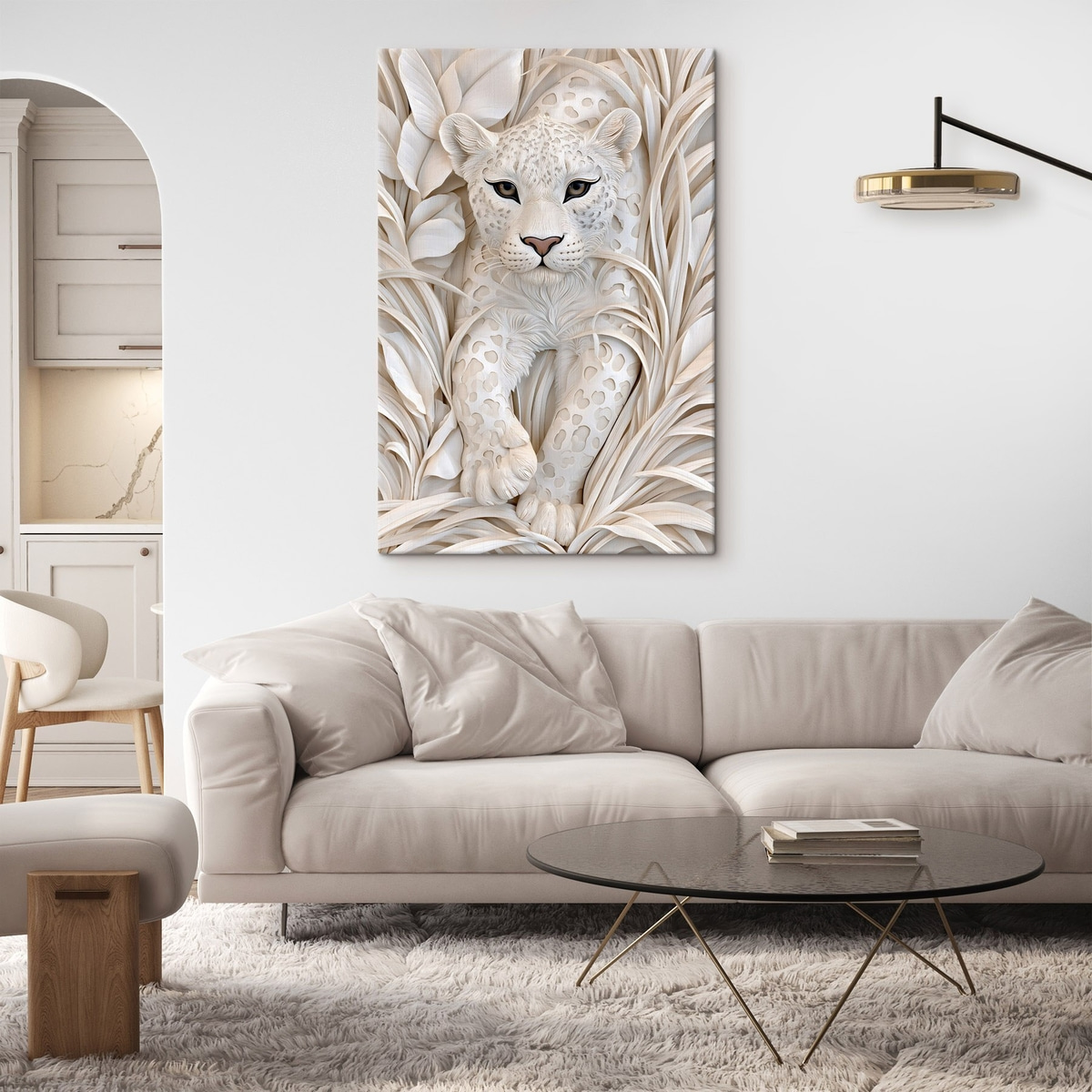 Leopardo em baixo-relevo — interior 2