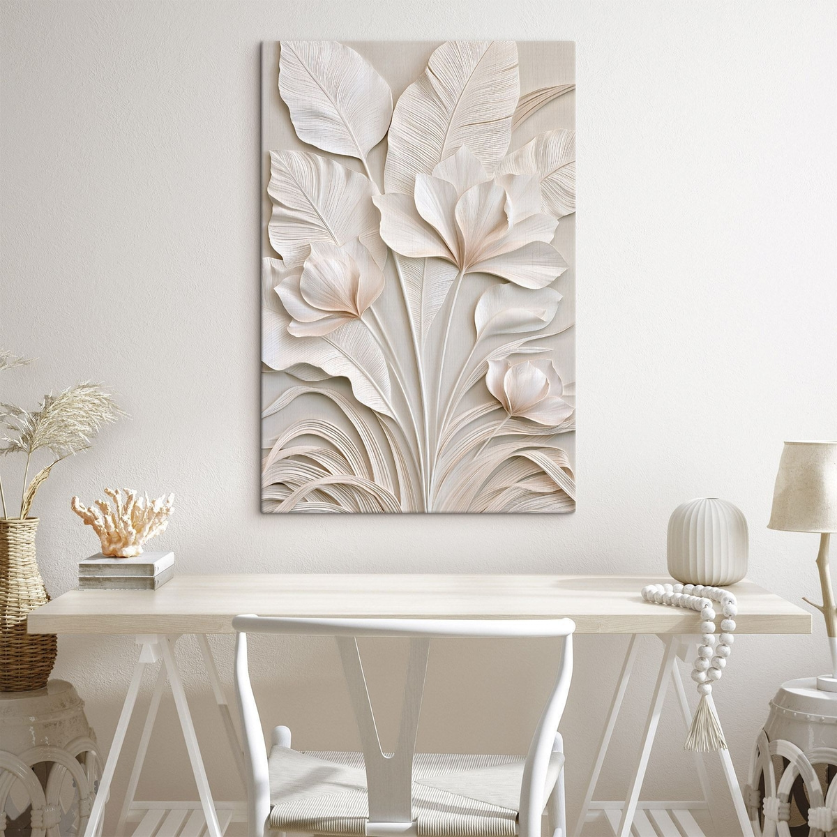 Flores tropicais em baixo-relevo — interior 2