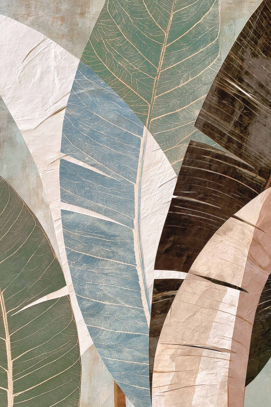 Folhas longas em verde-escuro — design completo
