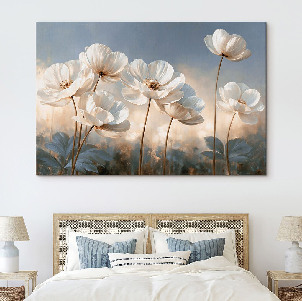 Flores brancas ao entardecer — interior 2