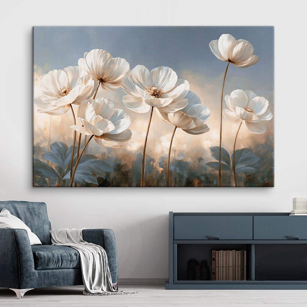 Flores brancas ao entardecer — interior 3