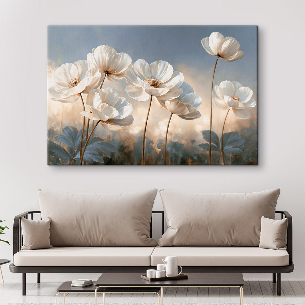 Flores brancas ao entardecer — interior 1