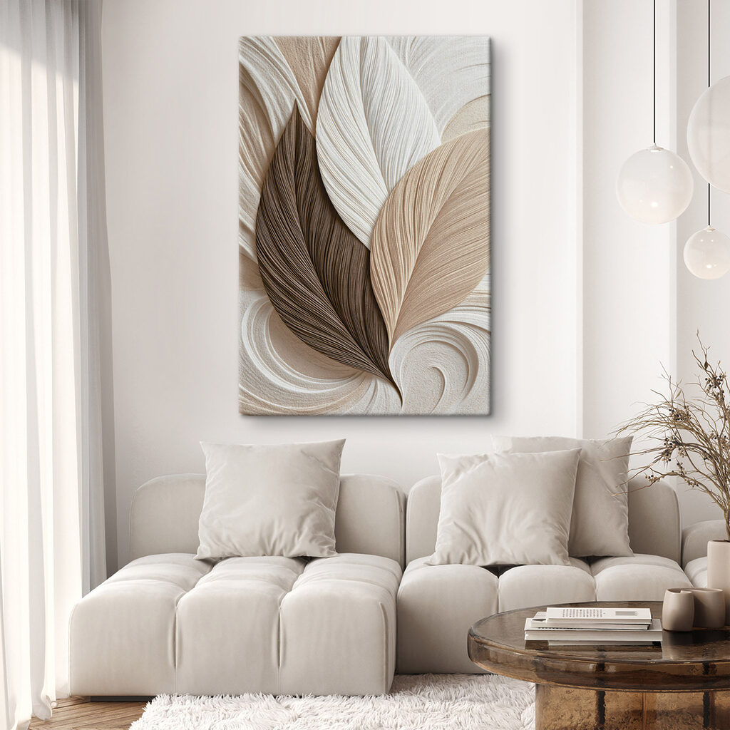 Folhas em tons areia — interior 1