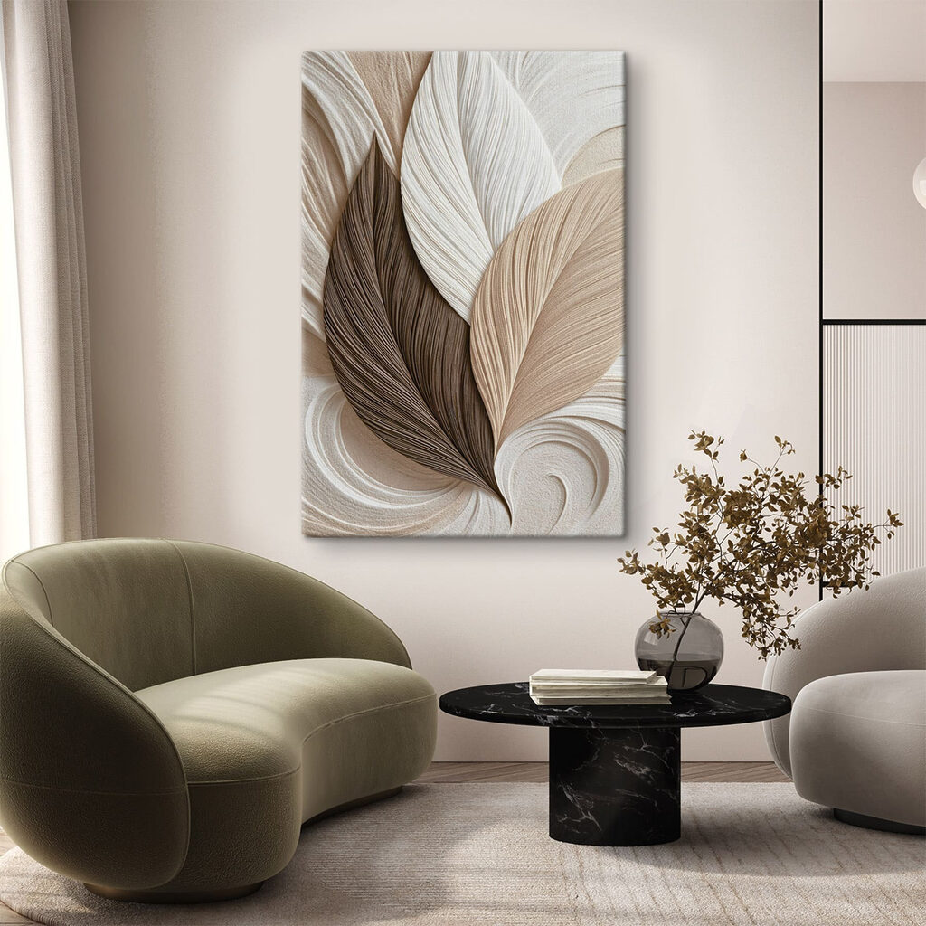 Folhas em tons areia — interior 2
