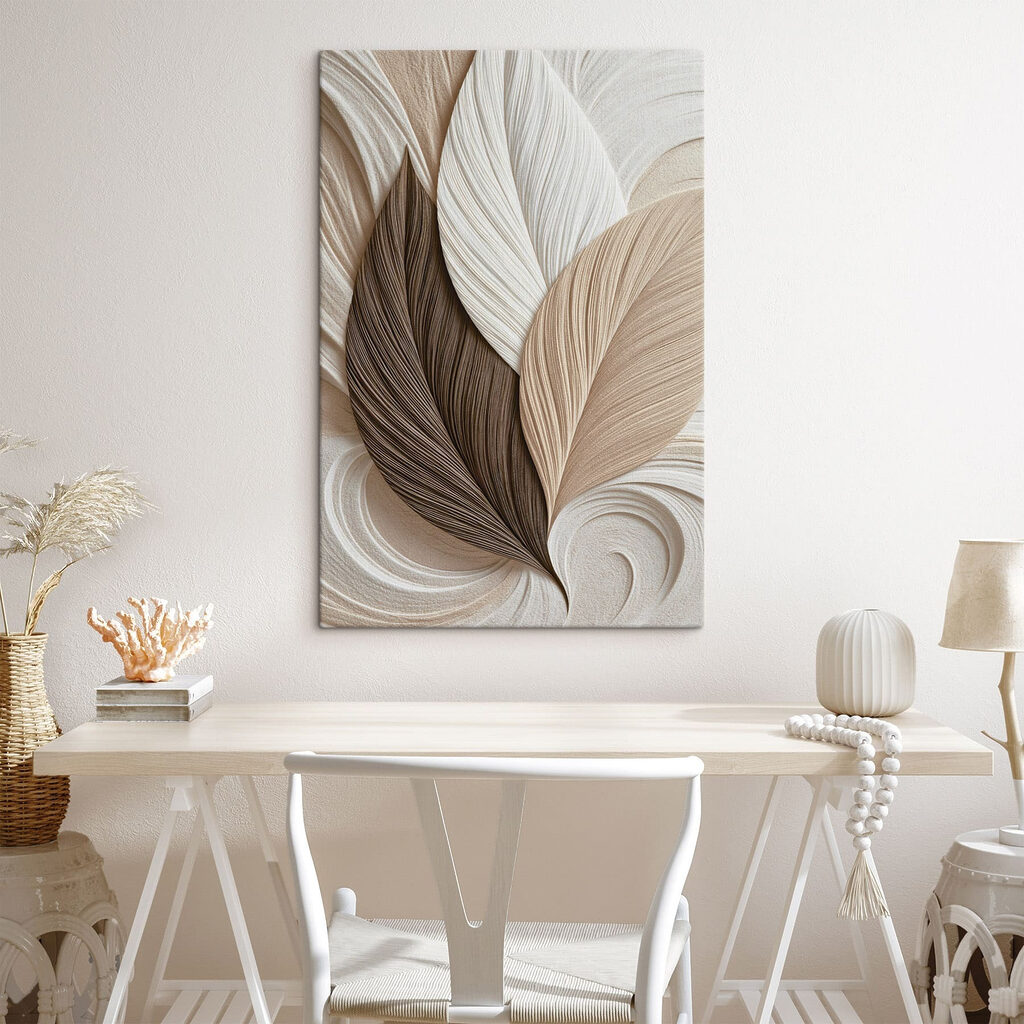 Folhas em tons areia — interior 3