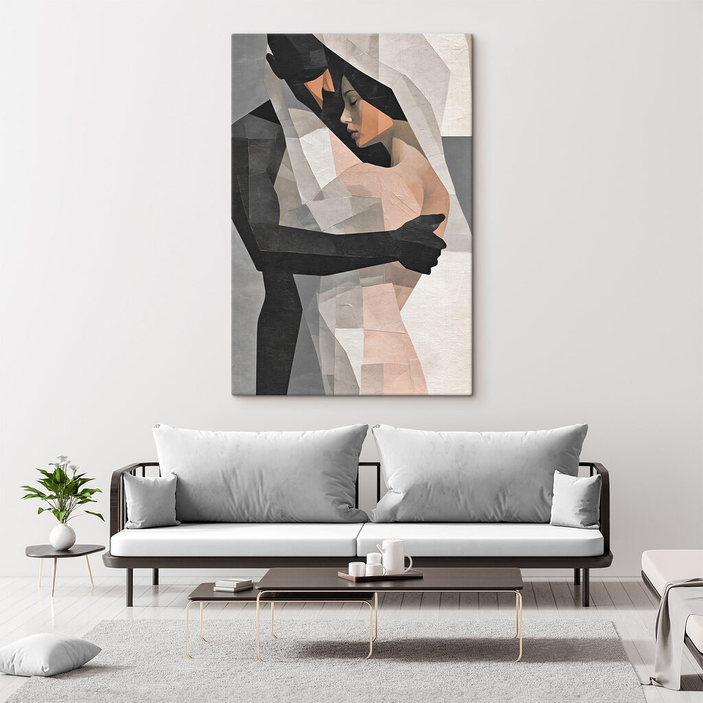 Casal abraçado em facetas — interior 2
