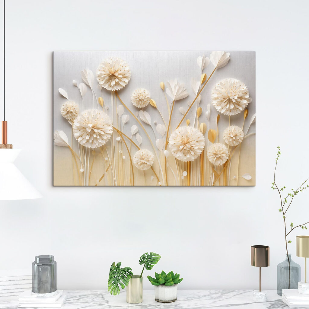 Umbelas brancas sobre dourado — interior 2