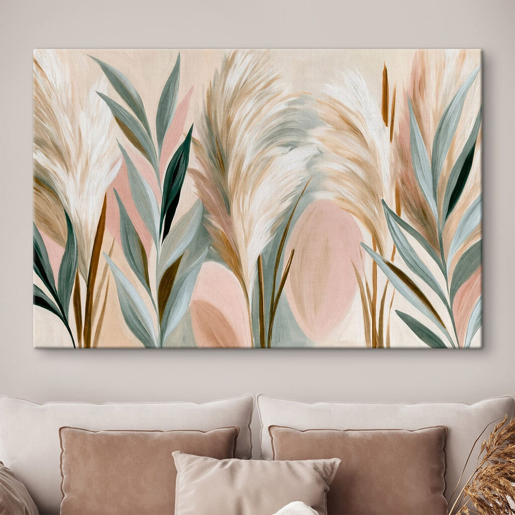 Plumas entre folhas longas — interior 2