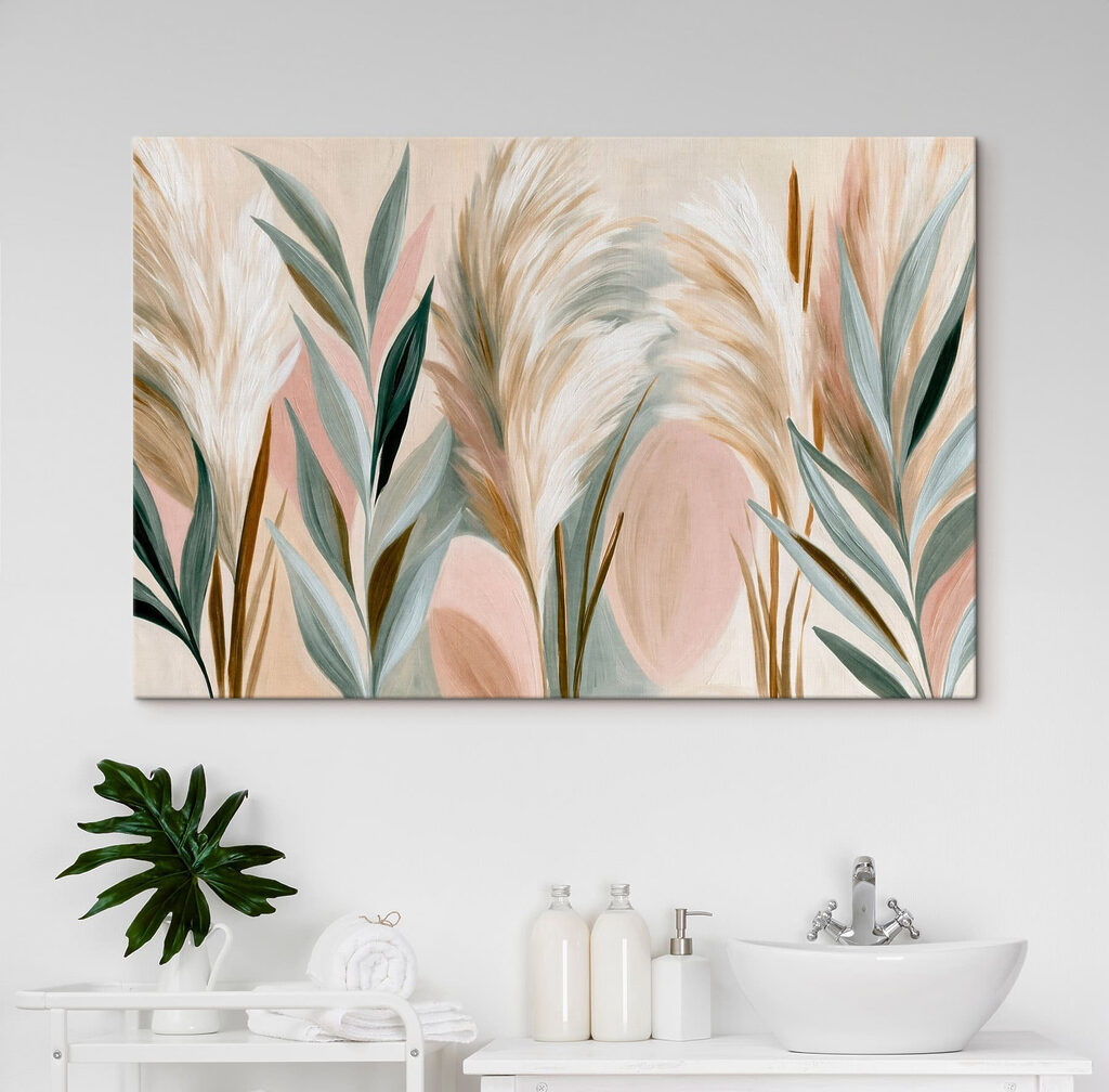 Plumas entre folhas longas — interior 3