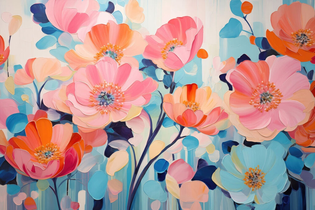 Flores em tons alegres — design completo