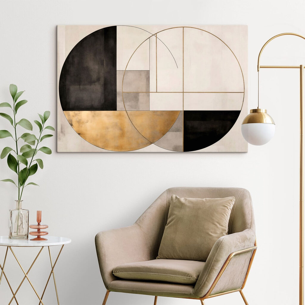 Círculo com blocos escuros — interior 1