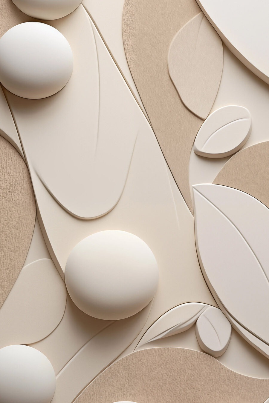 Esferas entre linhas curvas — design completo