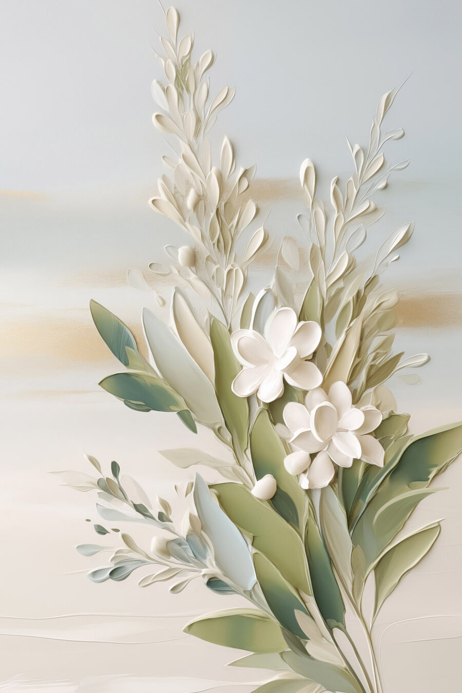 Ramo de flores brancas — design completo