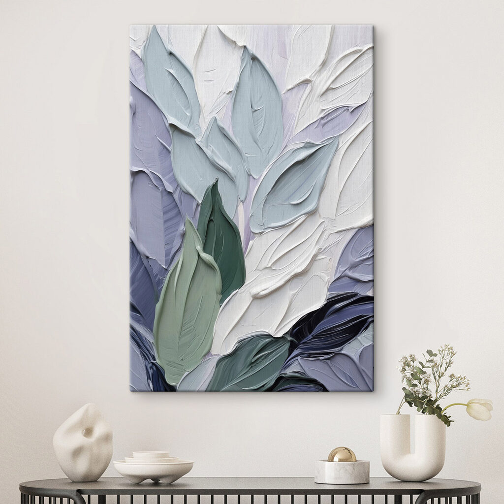 Folhas em verde-azulado — interior 2