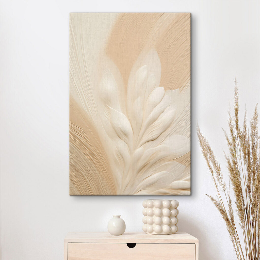 Folhas com linhas suaves num interior