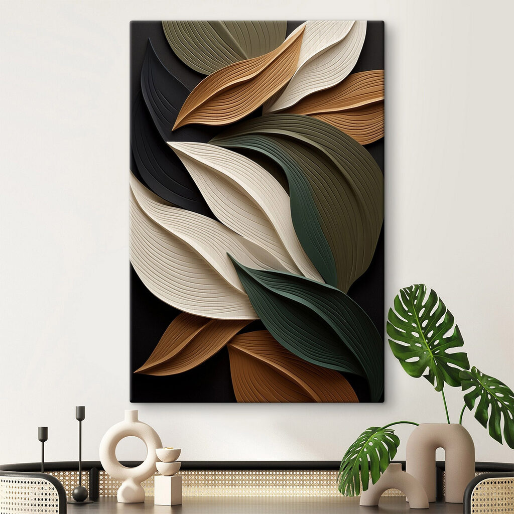 Folhas pregueadas em preto — interior 2