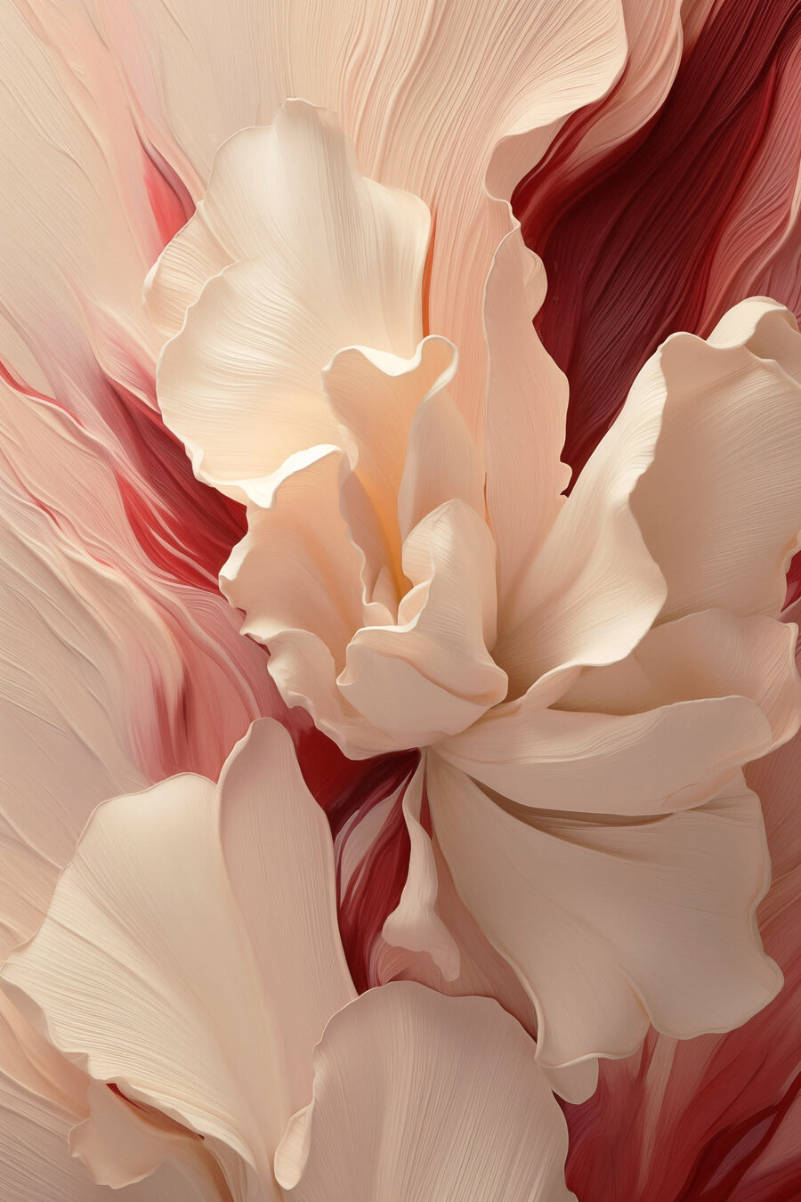 Formas florais em vermelho — design completo