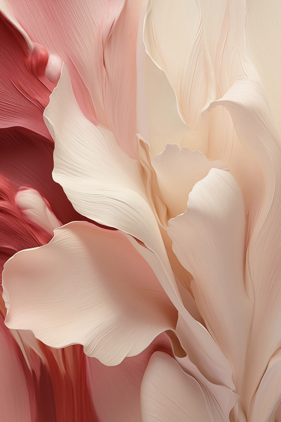Flor creme em vermelho — design completo