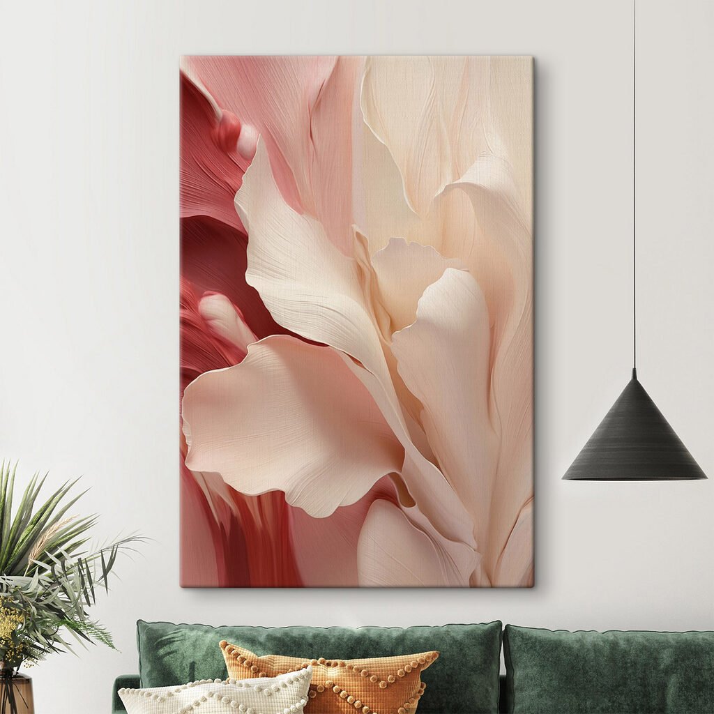 Flor creme em vermelho — interior 2