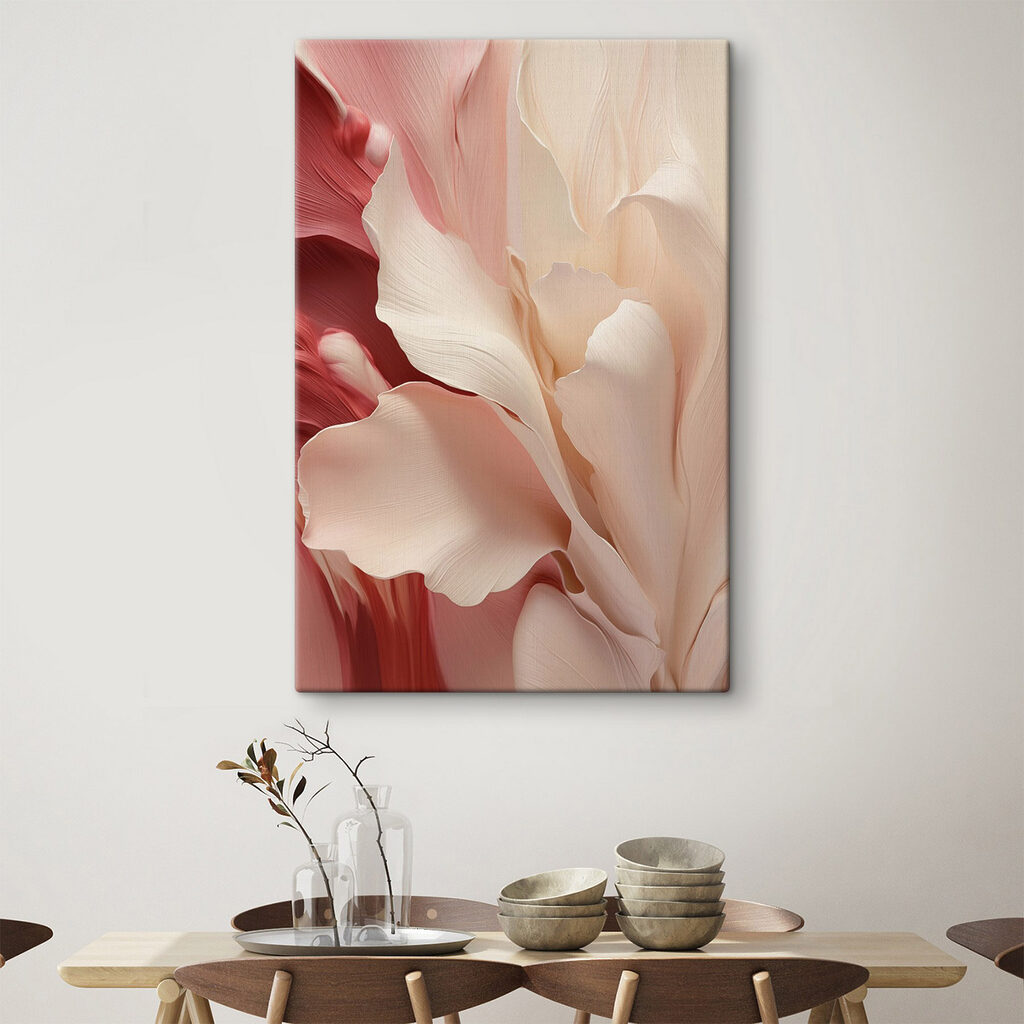 Flor creme em vermelho — interior 1