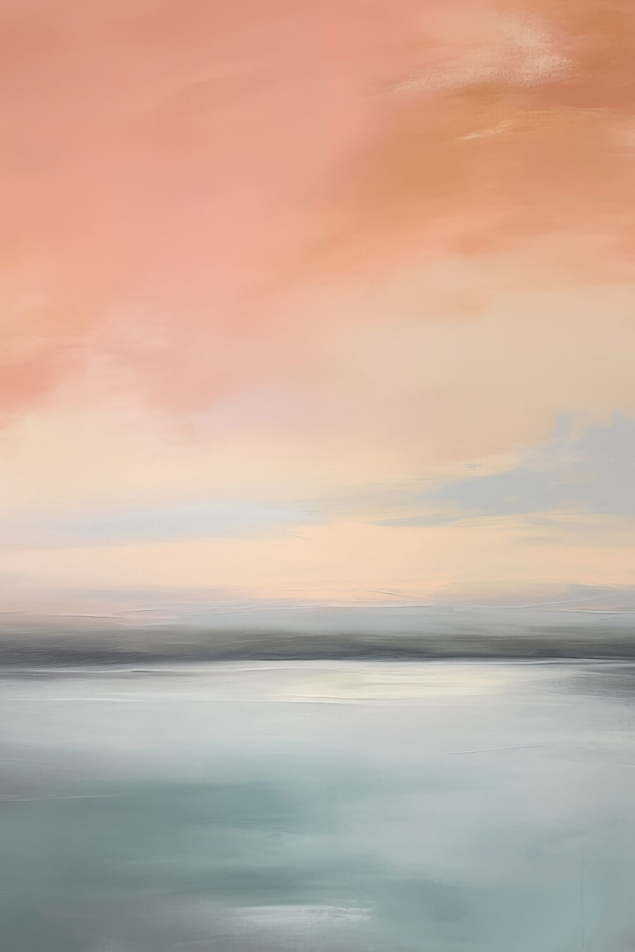 Céu coral sobre água — design completo