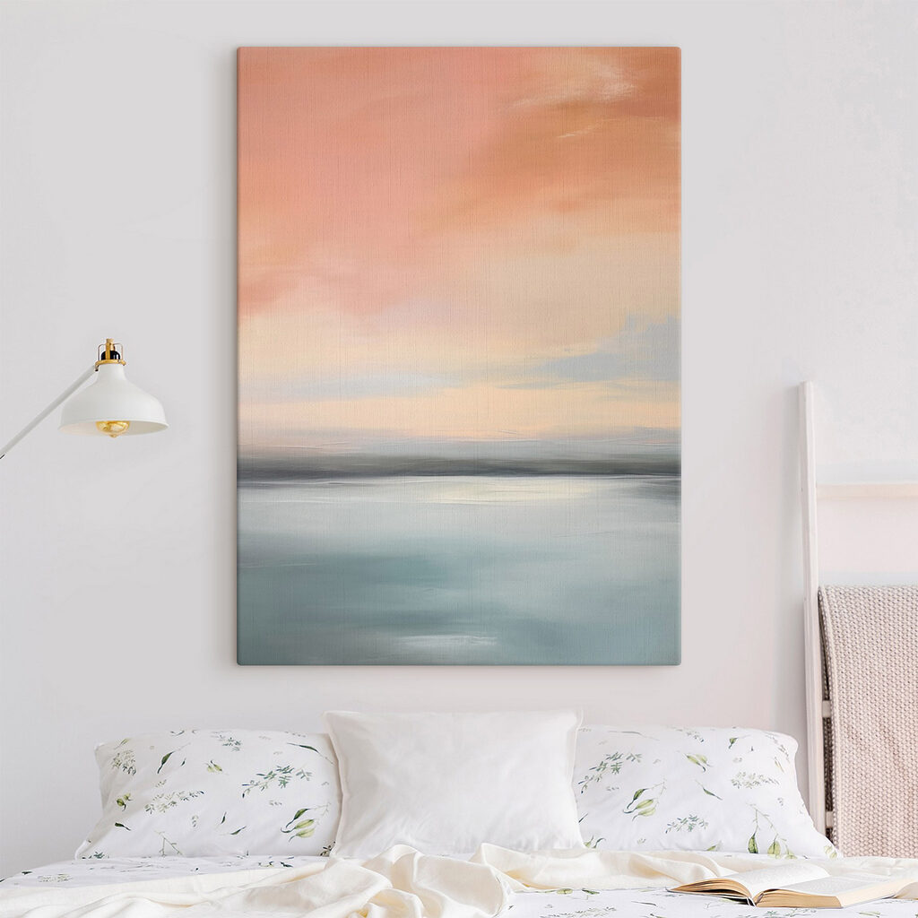 Céu coral sobre água — interior 2