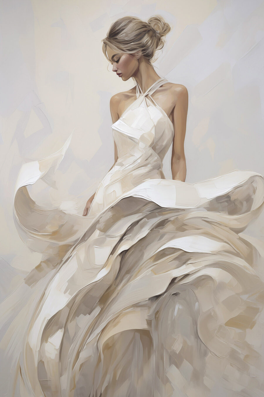 Mulher de vestido ondulante — design completo