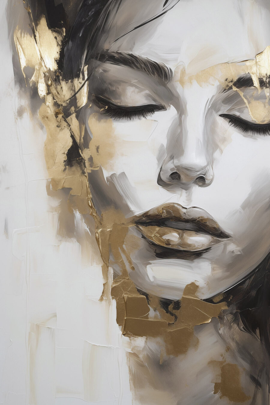 Tinta dourada na face — design completo