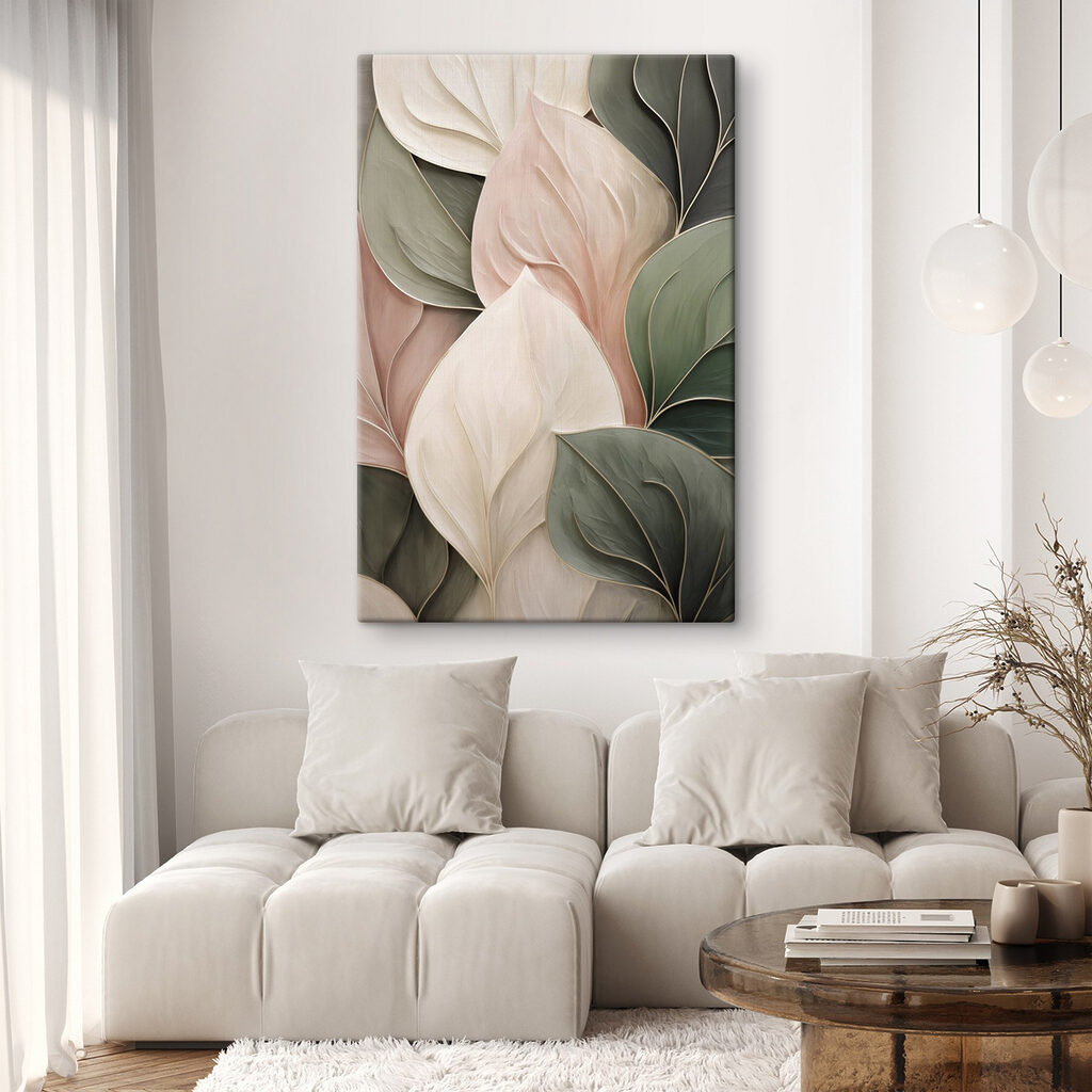 Folhas largas em pastel — interior 2